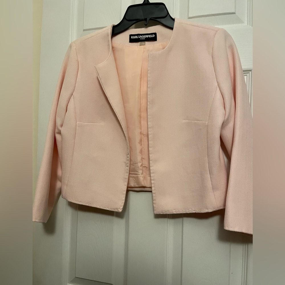 Karl Lagerfeld Soft Pink Women's Suit Jacket - Picture 7 of 7